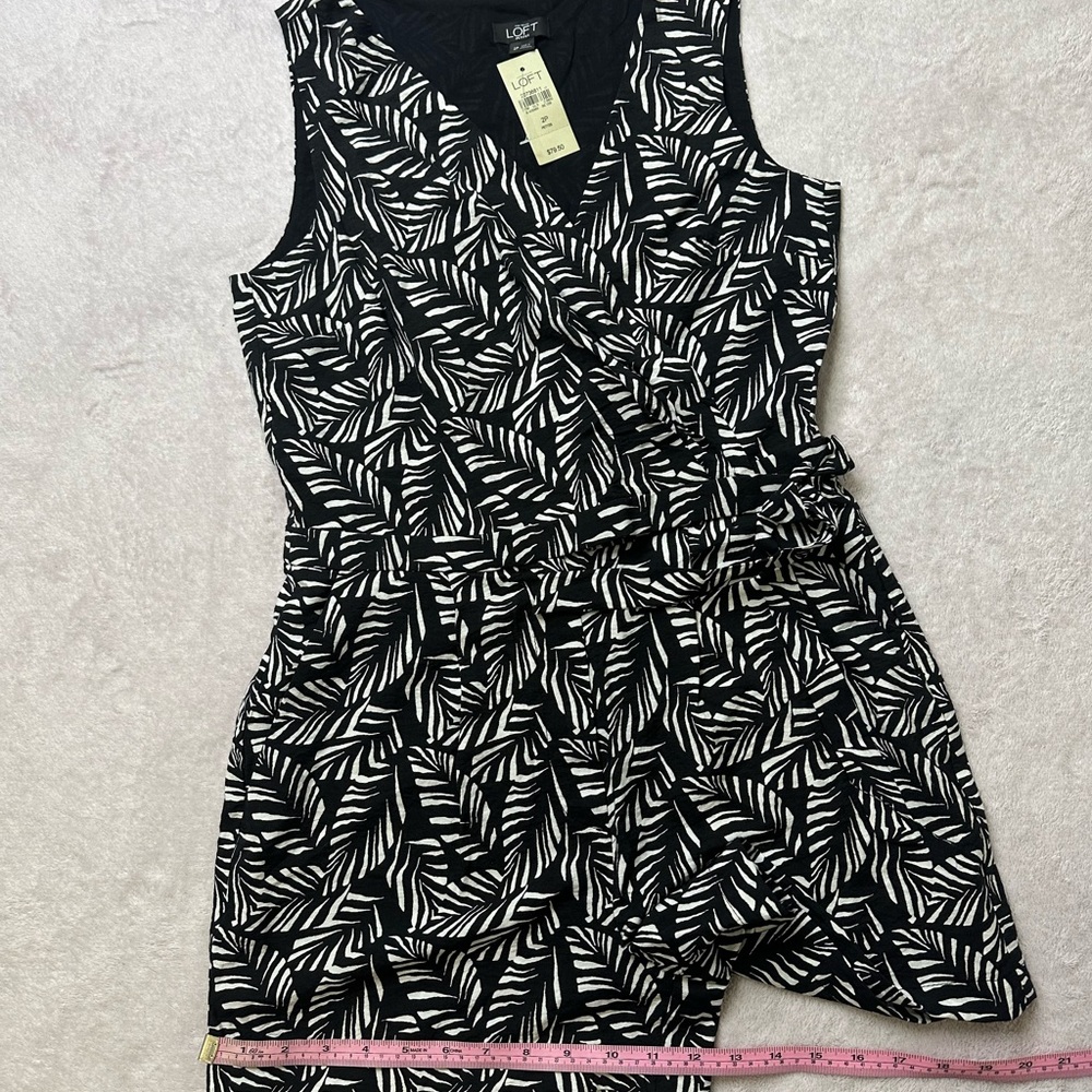 LOFT Black and White Sleeveless V-Neck Midi Sundress - Picture 9 of 13